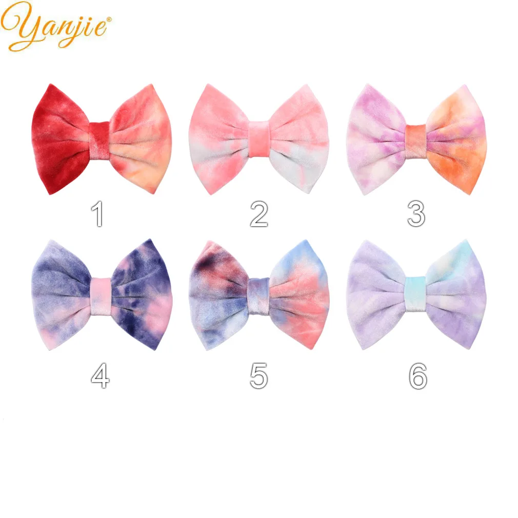 Бархатные банты для волос 12 шт./лот 5 дюймов девочек женские заколки Новое