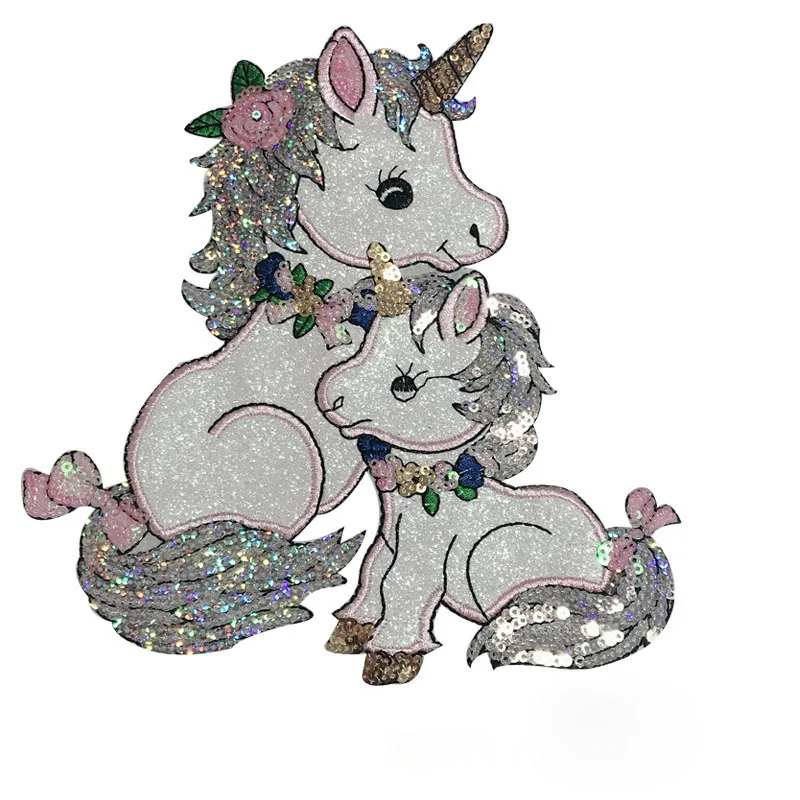 

1Pc Unicorn Accessories Patches Sequins Patch For Clothing Appliques Lace Fabric Woman Dress Jeans Sticker Bag