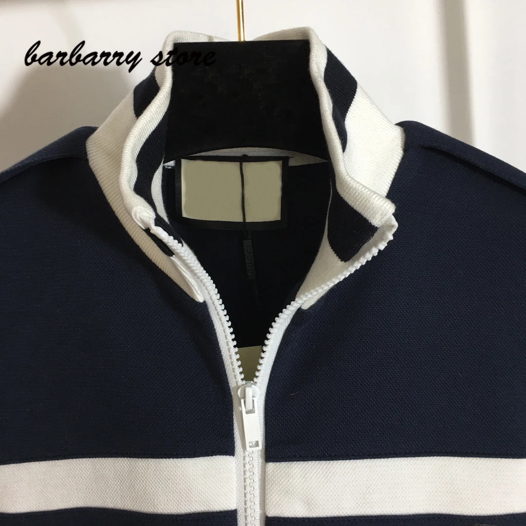 2021 high quality fashion color matching women's two piece simple stand neck zipper coat + high waist casual pants sports suit