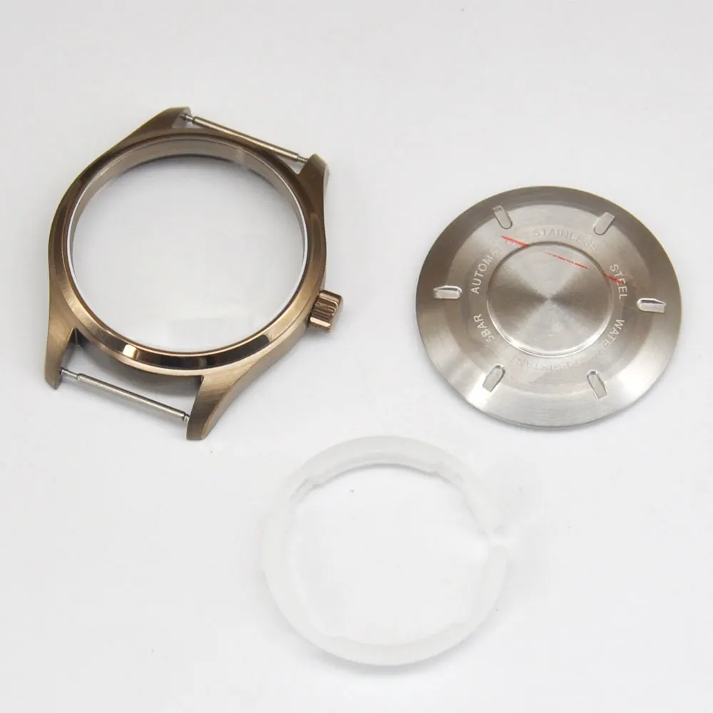 Мужские медные часы Чехол 40 мм 316SS полированные Russ FIT NH35, 36 ETA 2824 автоматический механизм Водонепроницаемый Модный Новый механический