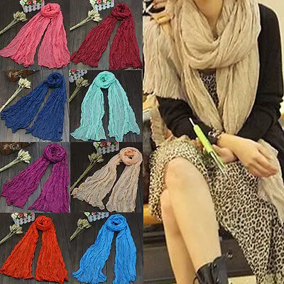 Shawl Ladies Scarf Women Soft Winter Thin Linen Warm Long Voile Candy Color |