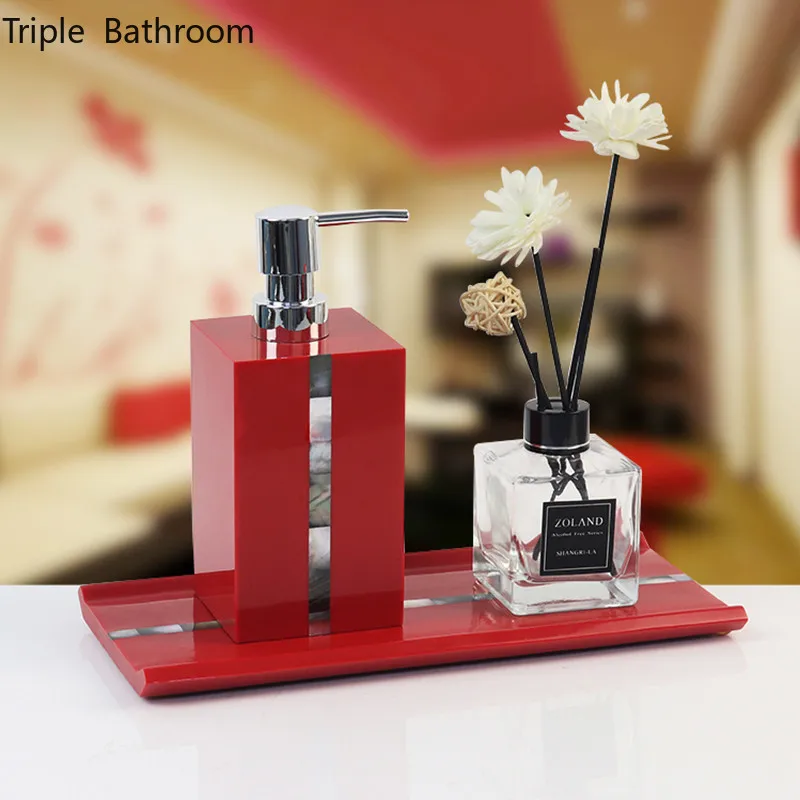 

1pc Light Luxury Red Portable Soap Dispenser Shampoo Lotion Bottle Home Kitchen Bathroom Accessories Hand Soap Dispenser Bottle