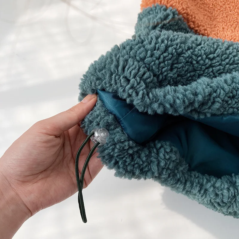 

2021 Spring Long Sleeve Women Thick Hoodies Stand Color Zip Design Women Warm Oversize Warm Women Furry Hoodies Women Tops