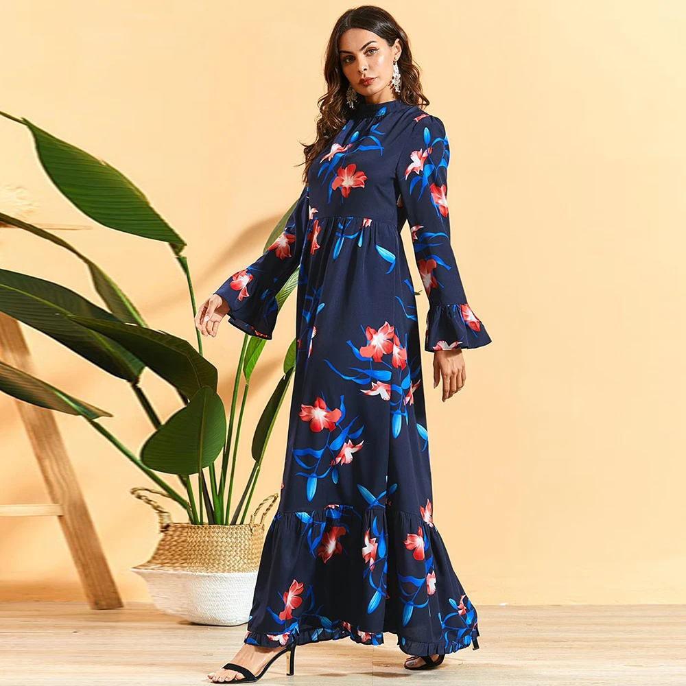 Платье хиджаб женское летнее Саудовский арабский турецкий мусульманское платье