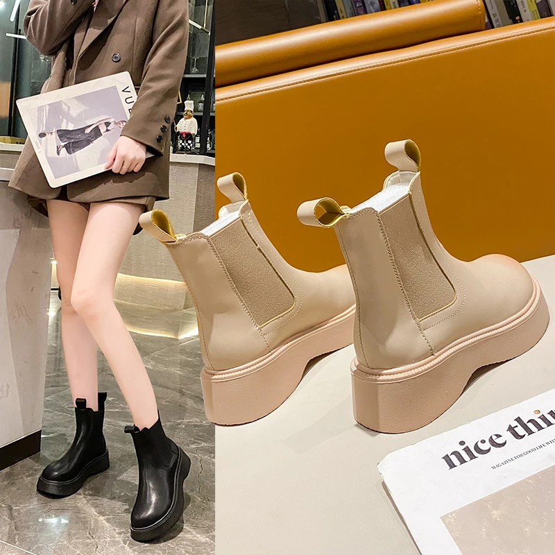 

Ботинки женские кожаные с круглым носком, на шнуровке