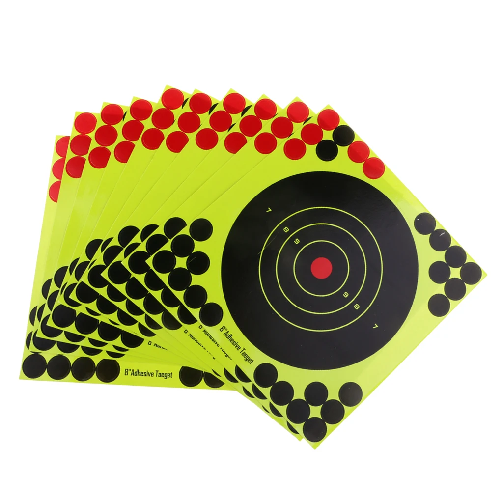 

10pcs/set High Strength Adhesive Shooting Targets Splatter Sticker Outdoor/Indoor Range 8''x 8''