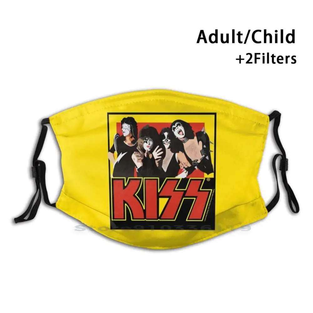 Многоразовая маска для лица Kiss-красный и желтый с фильтрами | Аксессуары одежды