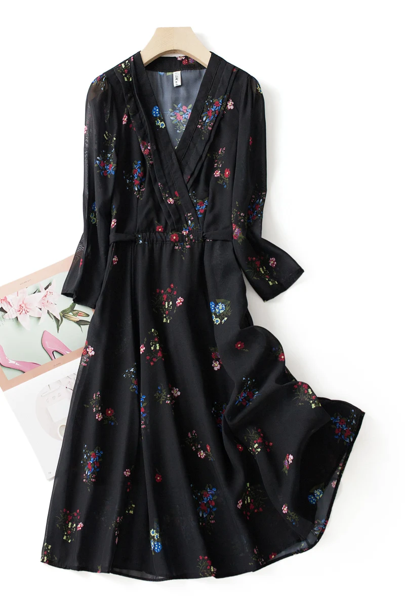 

High Cold Mature Dress with Feminine Printed Winter Skirt Children Wear Medium Length Skirt in Winter