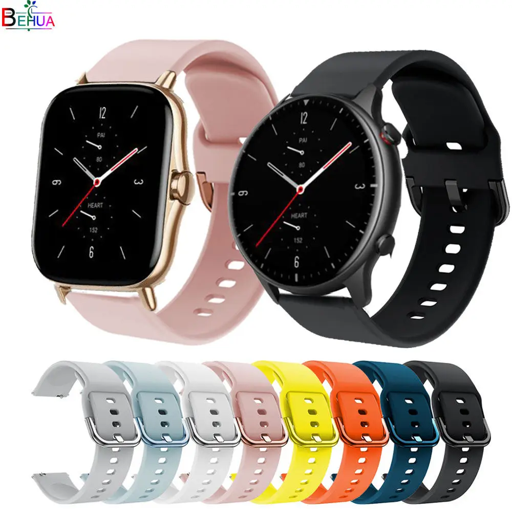 

BEHUA Bracelet Accessories 20mm 22mm Band For Xiaomi Amazfit GTS 2 / GTR 2 Wristband Sport Wilicone Replacement Watchstrap belt