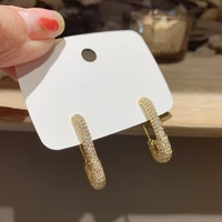 punk safety pin gold stud earrings rhinestone glitter geometric earrings for women stylish earrings 2022 wholesale
