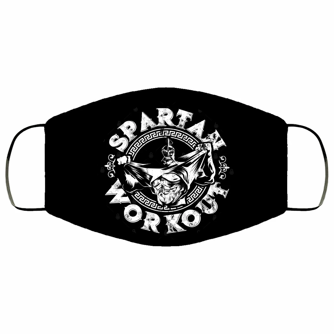 

Spartan Workout Power Workout Train Hard Fitness Sparta Warrior Mouth Covering Washable Reusable Fabric Face Mask with Filter