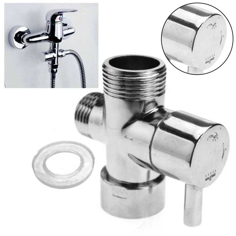 

1Pc Brass Diverter Valve T-Adapter Connector 3Way Water Separator Shower Tee Adapter Valve Switch For Shower Head Bathroom Acces
