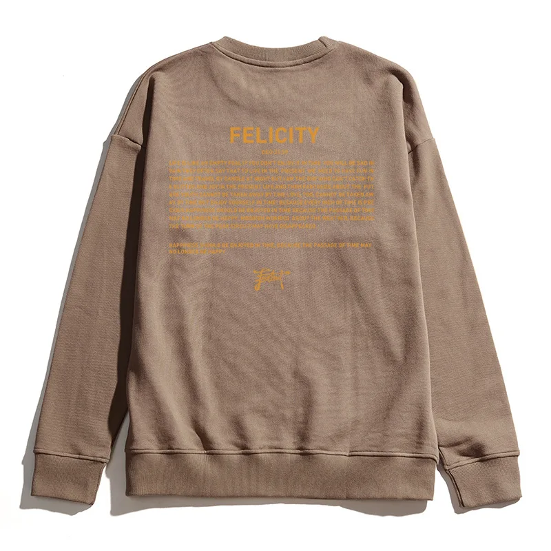 Высококачественная Мужская толстовка Подростковая типографская печать хлопок