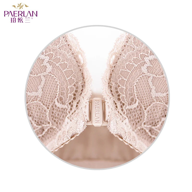 PAERLAN Gathered Sexy FLoral Lace Lingerie Bow Adjustable Front Buckle Comfortable Women's Bra Without Underwire | Женская одежда