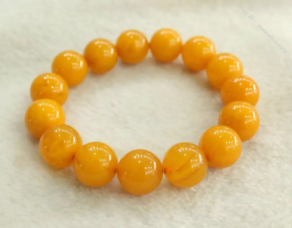 

Collect Chinese Chicken oil yellow Beeswax Carved Buddha Bead bracelet bangle