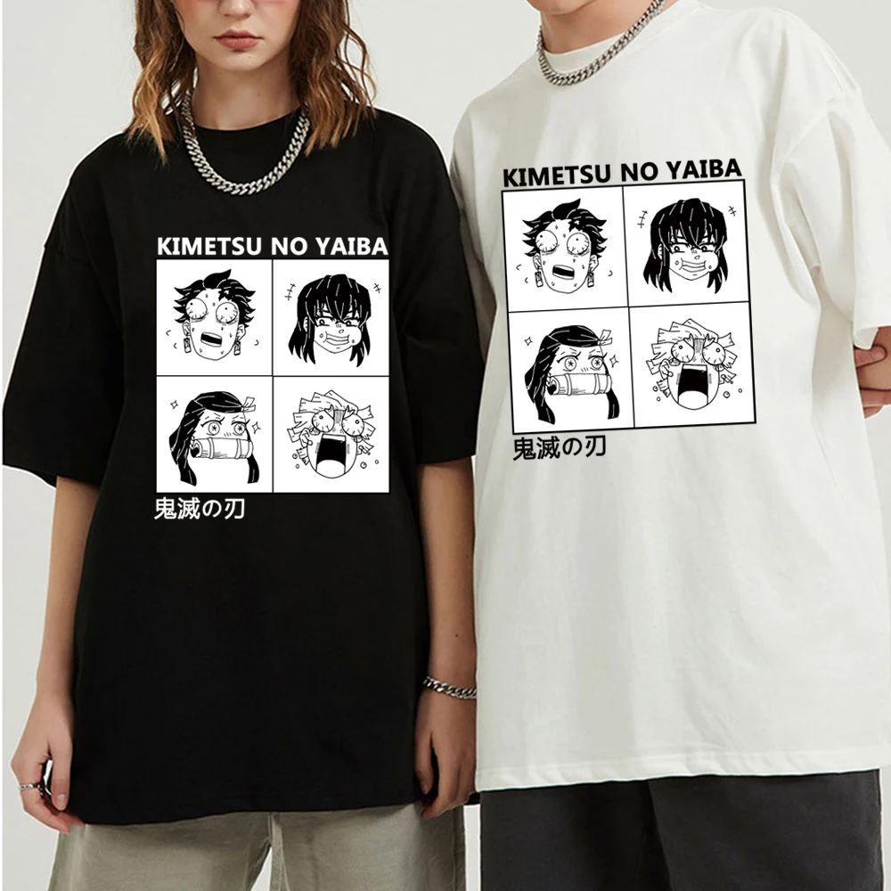 

Футболки унисекс с рисунком манга, модная футболка Kimetsu No Yaiba, летние топы