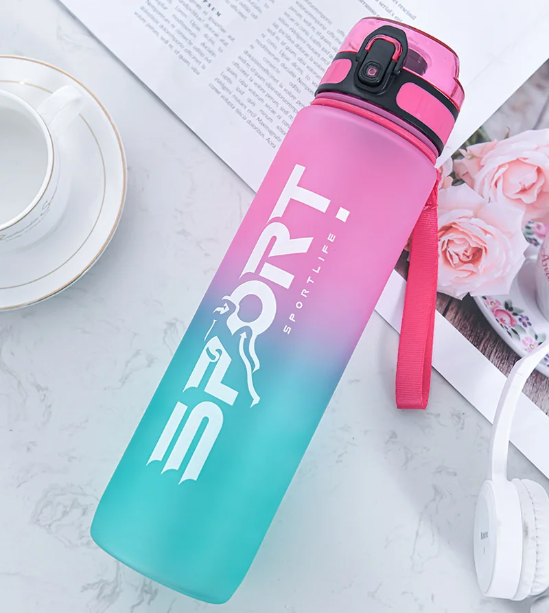 Герметичная Бутылка Для Воды пластиковая портативная 1000 мл для спортзала пешего