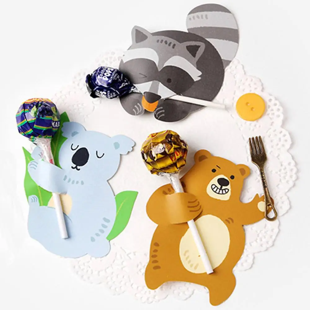 50 шт./лот Детские вечерние открытки с изображением леденца конфет для дня