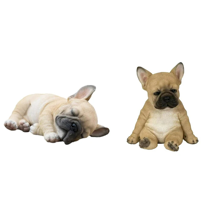 

French Bulldog Sculpture Ornament Dog Statue Figurine Outdoor Garden Decor Gift