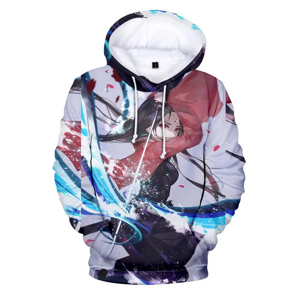 

Лидер продаж, забавная мультяшная зимняя толстовка с 3D изображением рассекающего демонов, мужская толстовка с капюшоном в стиле хип-хоп, па...