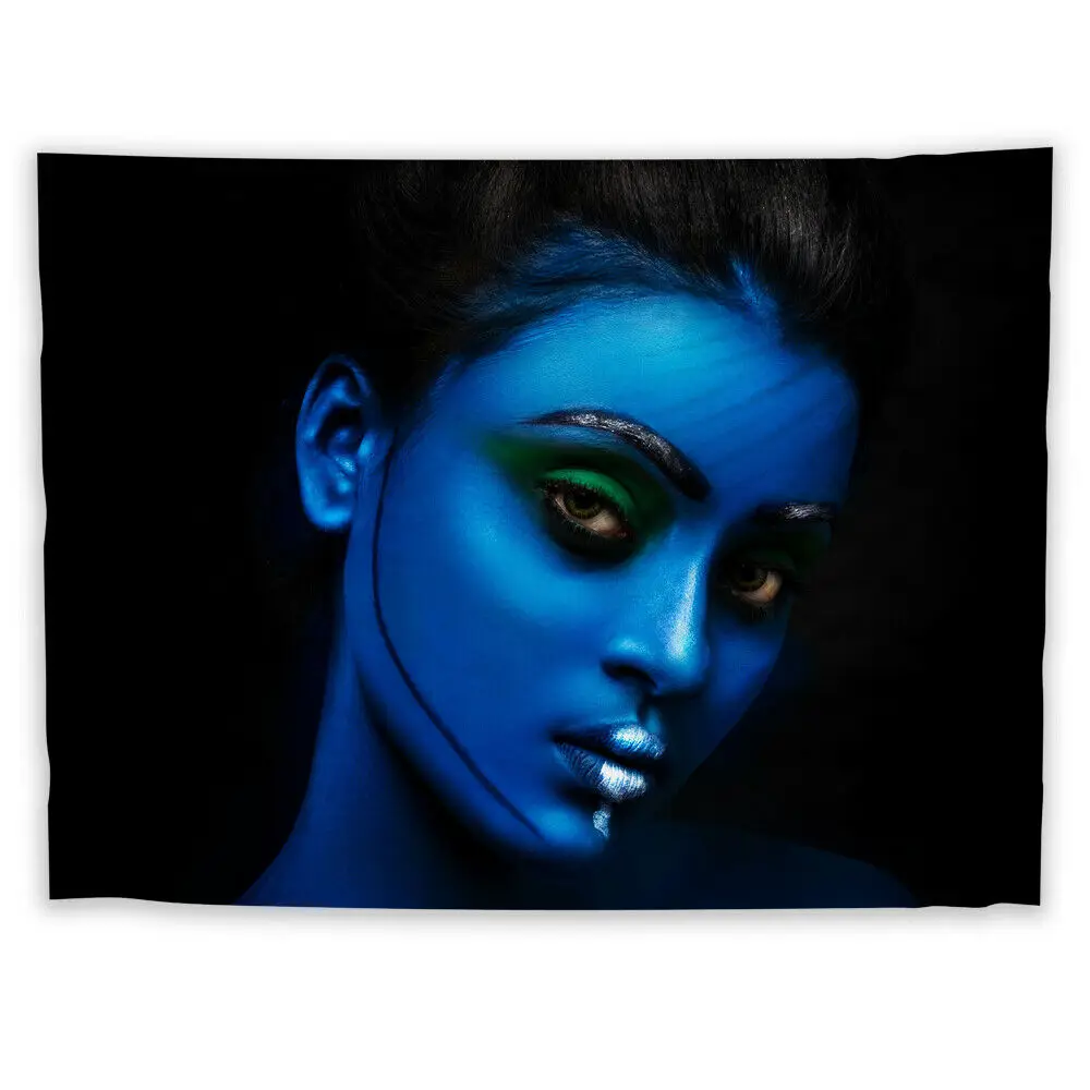 

Blue Girl Wall Hanging Psychedelic Bedroom Home Decoration