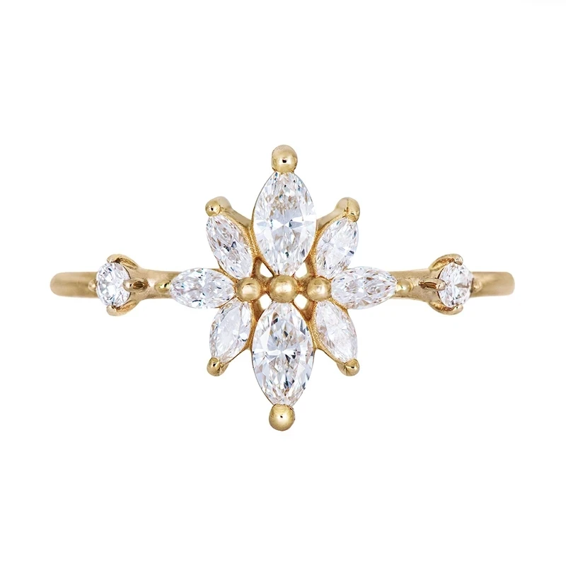 

MC 925 Sterling Silver Rings for Women Girls Authentic S925 Zircon Flower Finger Ring Formal Elegant Exquisite Beautiful Anillos