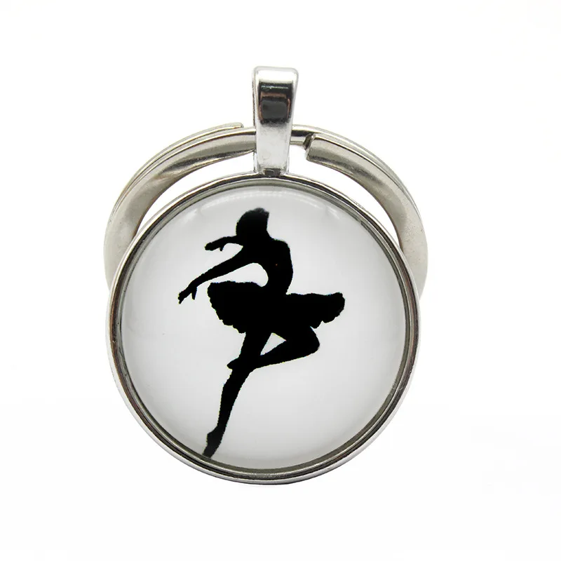 

Dance Key Chain Key Ring Ballet Dancers Key Chain Key Ring Cabochon Glass Pendant Key Ring Ballet Dancers Jewelry Creative Gifts