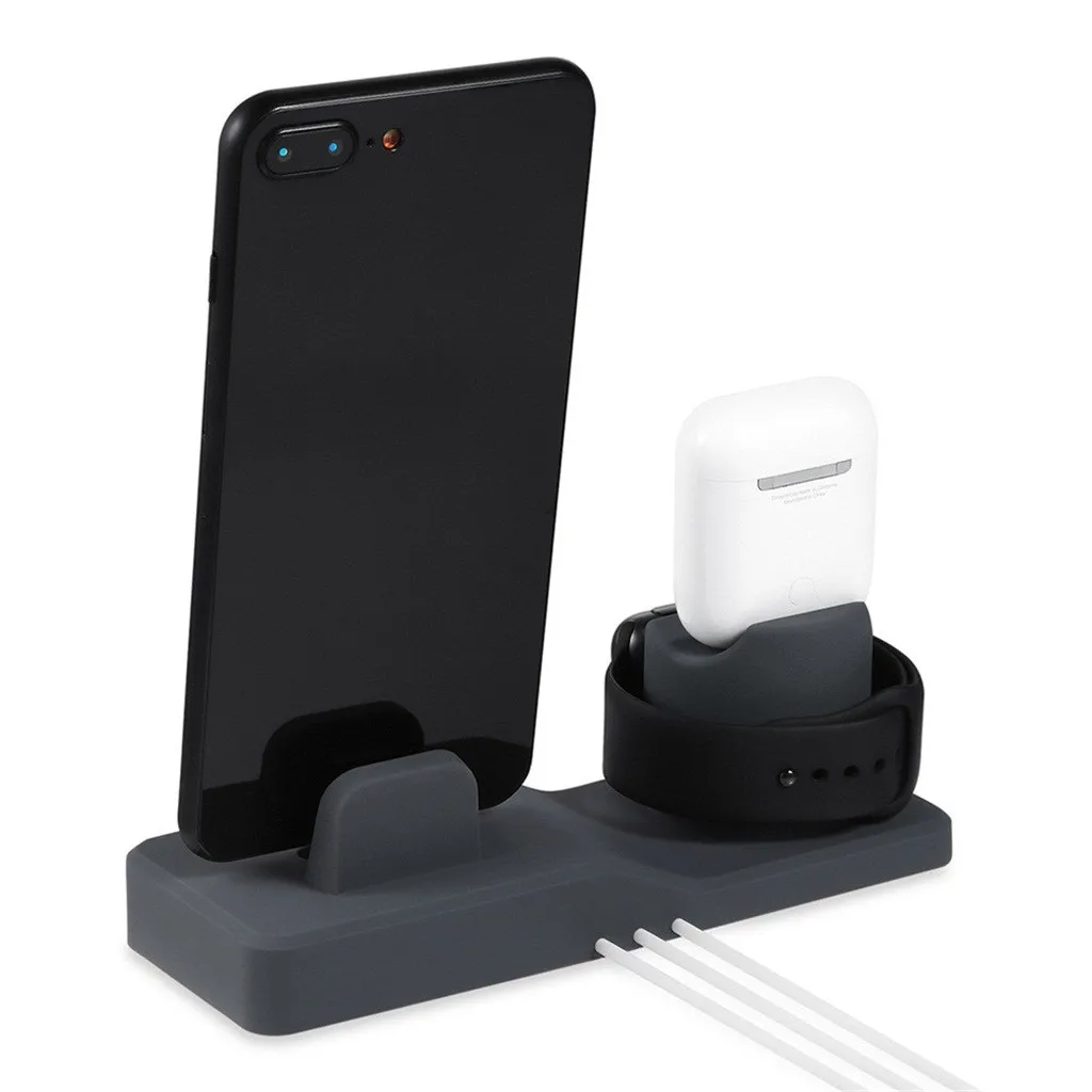 Подставка для зарядки док станции Carprie iPhone 11/Pro Max iWatch 1/2/4/5 Airpods 1/2th L|Подставки и
