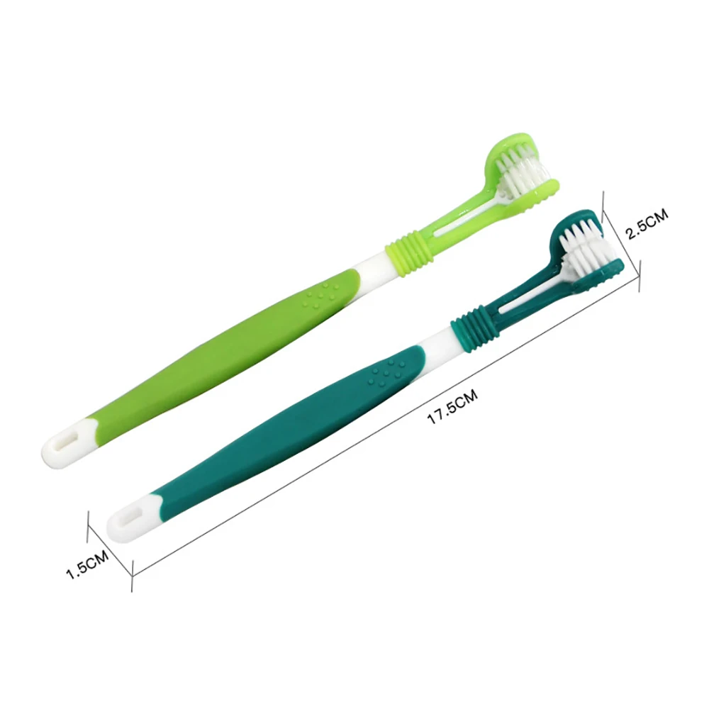 

Pet Dog Toothbrush Three-Head Multi-angle Brushing Teeth Cleaning To Remove Bad Breath Tartar Teeth Care Dog Cat Cleaning Mouth