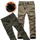 Мужские зимние брюки-карго с флисовой подкладкой, утепленные мешковатые брюки, хлопковые двухслойные брюки, тактические армейские брюки в стиле милитари