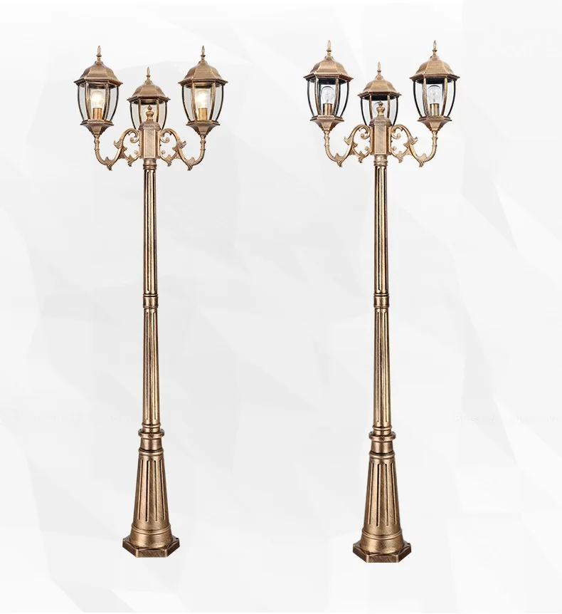 Алюминиевое стекло Классическая уличная лампа стоечное садовое освещение