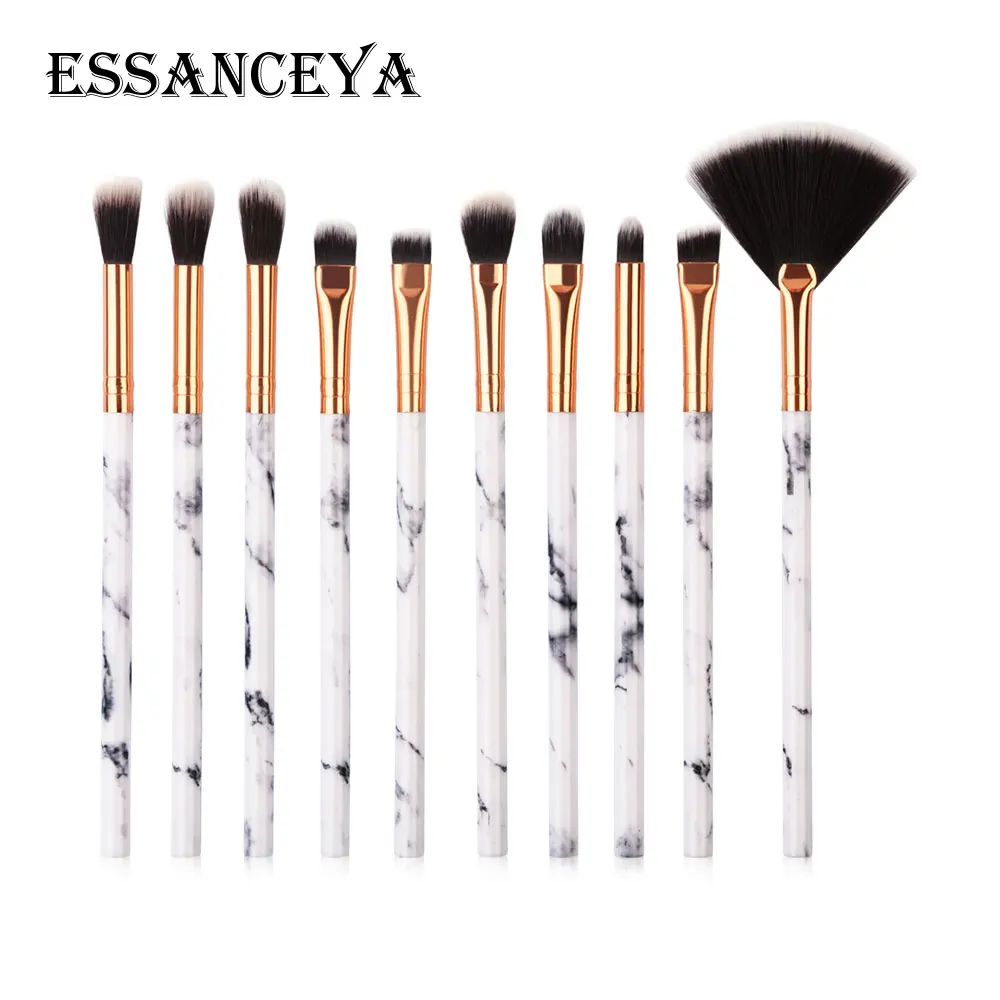 ESSANCEYA, 5/10 шт., набор кистей для макияжа с мраморной ручкой, тени для век, кисти для макияжа глаз, косметические Косметические Инструменты, набор кистей для макияжа - Handle Color: 10 Pcs