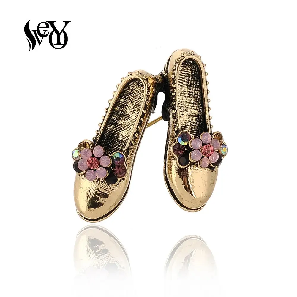 VEYO Милые Броши Стразы на высоком каблуке для девушек заколки лацканов значки