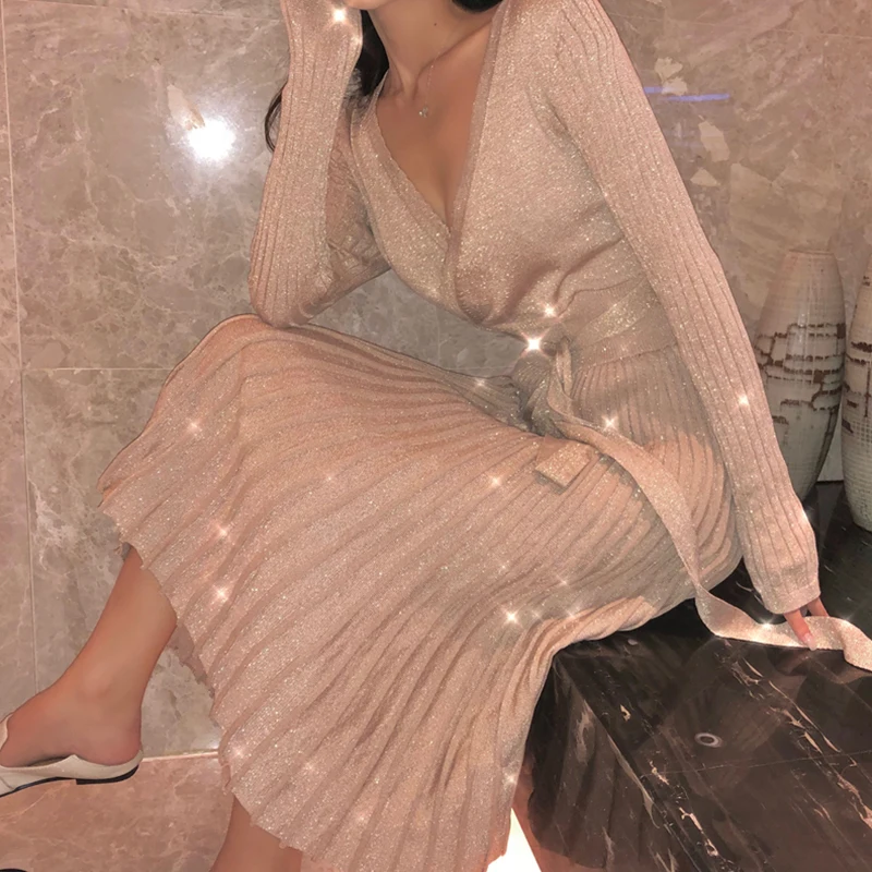 

Сексуальные женские платья, повседневные летние платья для особых случаев, женское платье с длинным рукавом, Vestido Decote V, Женская домашняя оде...