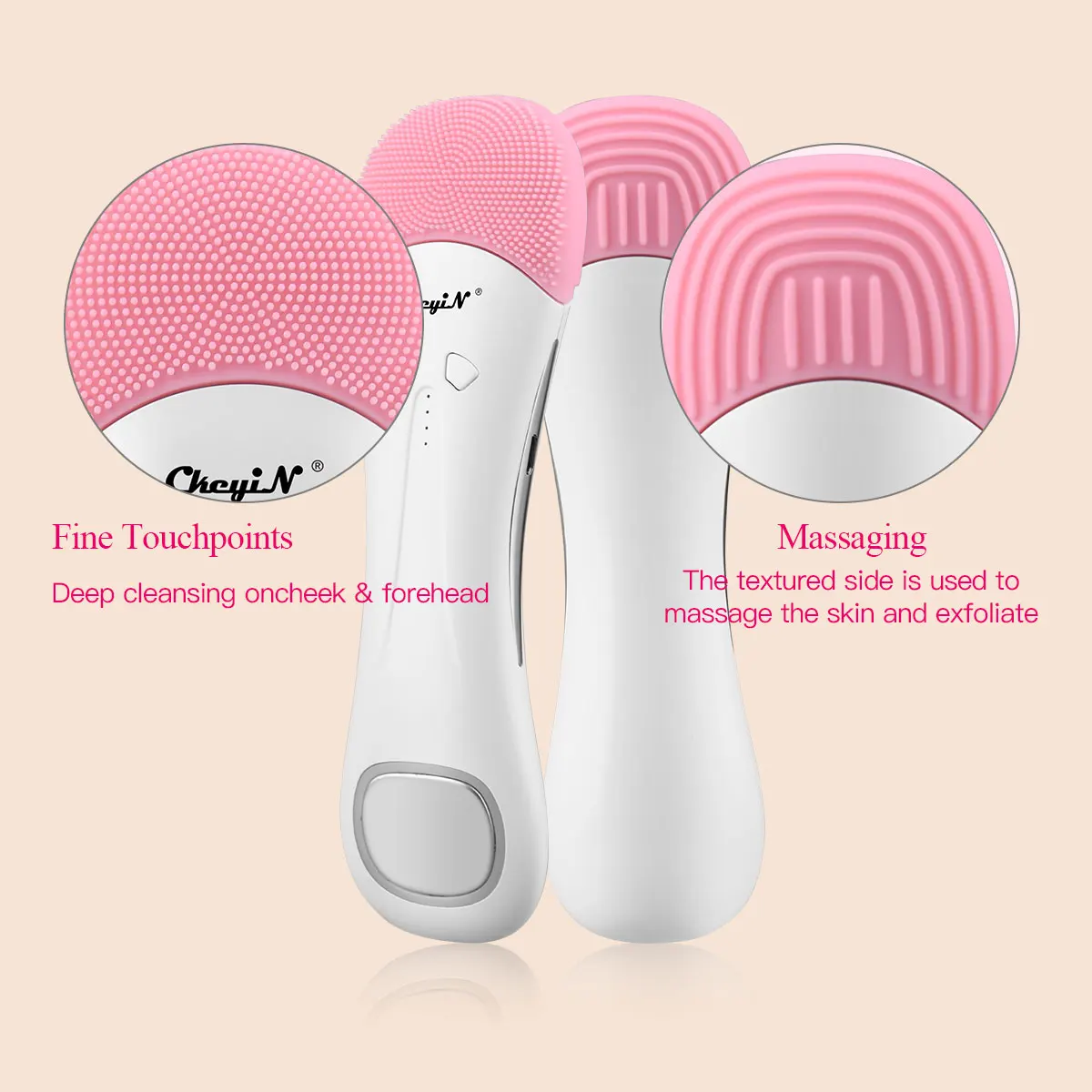 

CkeyiN USB Electric Silicone Facial Washing Brush Beauty Instrument Constant Temperature Hot Compress Facial Cleansing Tools