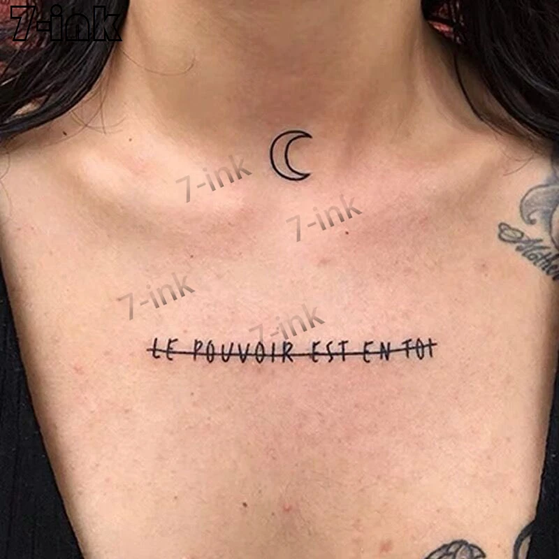 Временная ручка татуировка фигура Луна надписью слова сердце Детские Planet арт