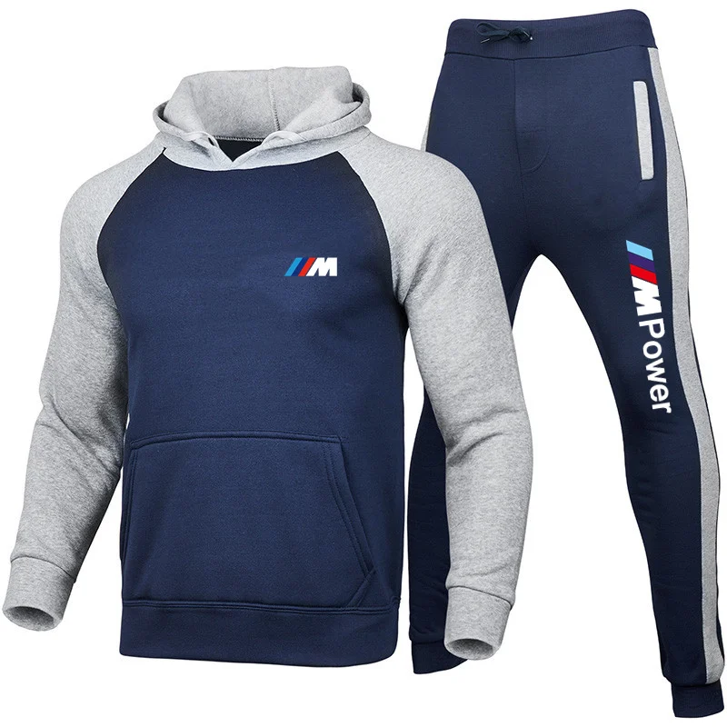

2021 new men's tracksuit，Cotton printing casual warm sports chic hoodie，Thick sweaters + thick trousers 2 pieces, boutique Men's