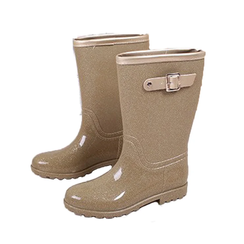 Сапоги Aleafalling женские резиновые водонепроницаемые однотонные на плоской подошве