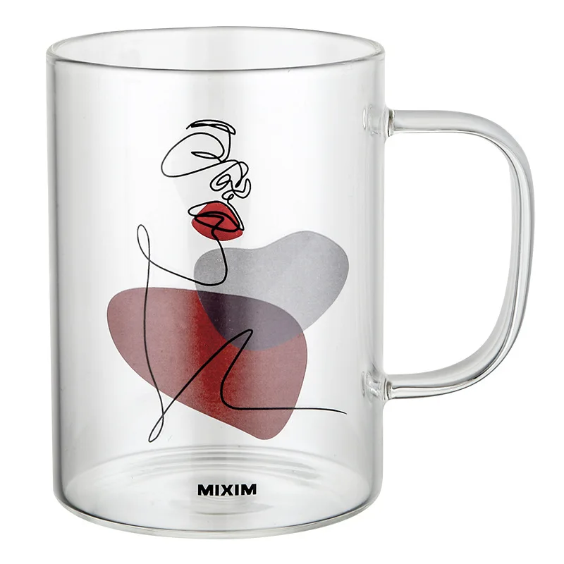 

450ml Nordic glass ins wind heat-resistant glass household cup juice milk cup drink cup Drinkware coffee mug Drinking glasses