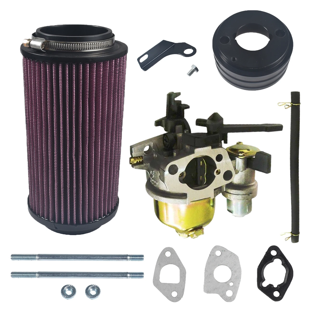 

62mm Air Filter 7080595 CNC Adapter 168 Carburetor 212cc Go Kart black