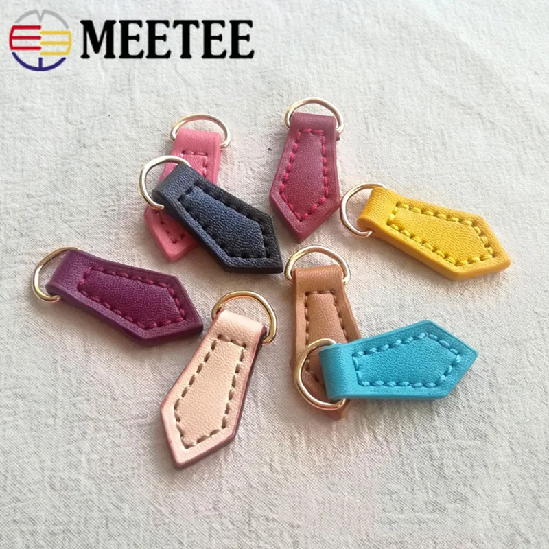 Meetee 10 шт. 1 5*4 см Кожаный молниеносный Съемник замок молния головка DIY ручной