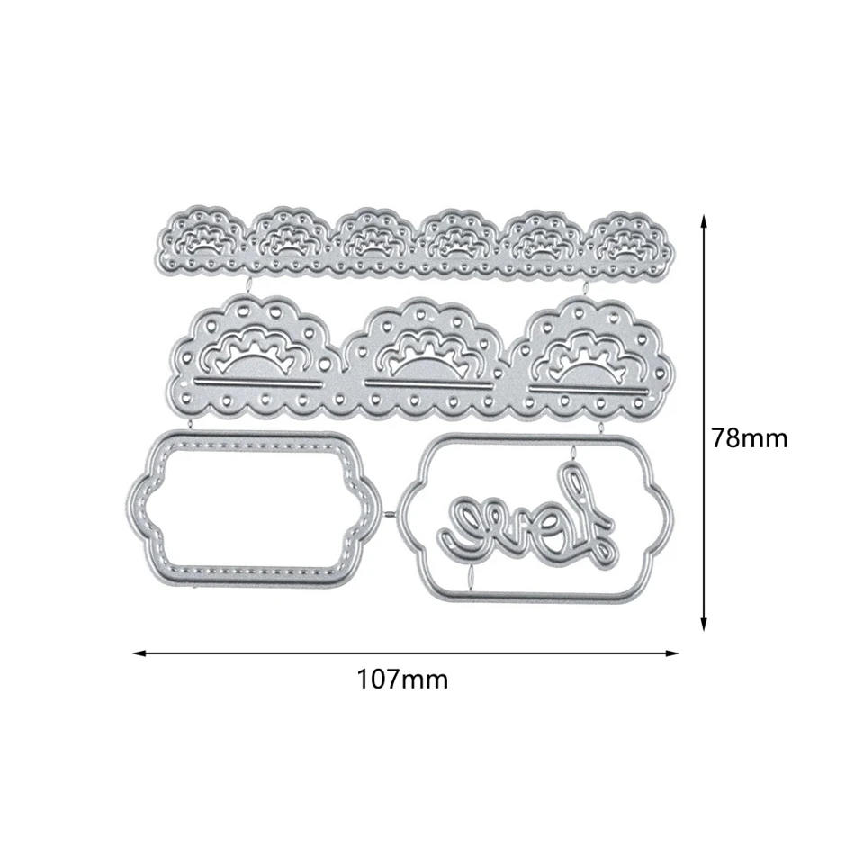 InLoveArts ремесла Металлические Стальные режущие штампы зубчатые кружева границы трафарет для DIY скрапбукинга бумага/фото карты тиснение штампы
