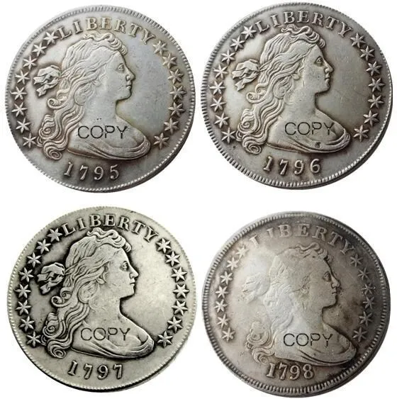 Соединенные Штаты Америки набор(1795-1798) 4 шт Liberty Латунь Посеребренная копия монет