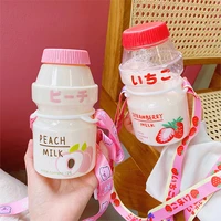 480ml plastic water bottle tour drink bottle yakult shape cute kawaii milk carton shaker bottle for kidsgirladult picnic