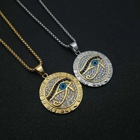 ancient egypt eye of horus pendant necklace male gold color stainless steel chains for men egyptian jewelry gift dropshipping