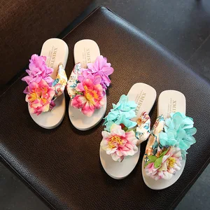 5cm High Heel Women's Flip-flops In The Sandals Beach Vacation Tide Shoes Sandals Summer Non-slip Flowers Slippers Beach Shoes