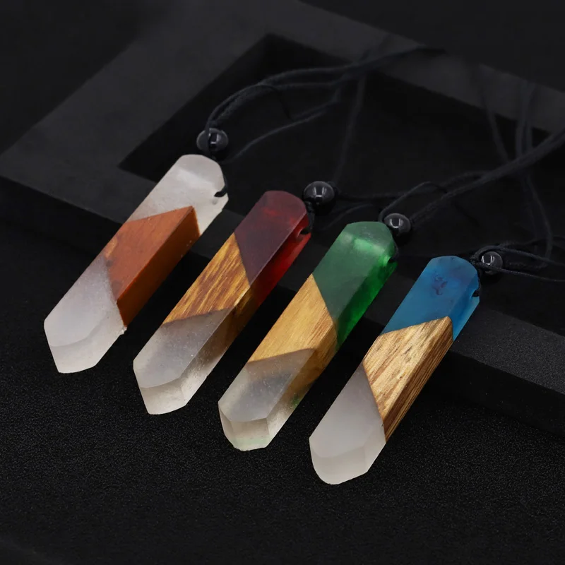 Деревянное ожерелье из смолы для мужчин и женщин винтажная матовая текстура