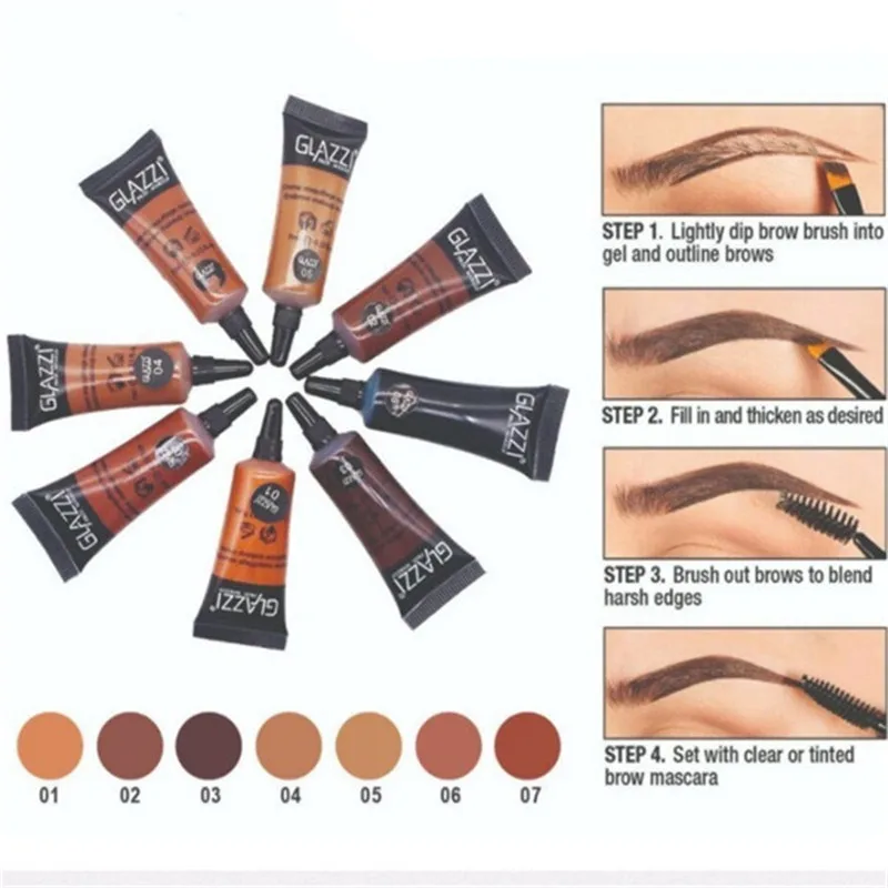 Микроблейдинг тату ручка для бровей макияж гель из хны 8 цветов черный коричневый