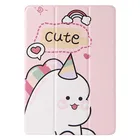 Ультратонкий милый чехол с единорогом для iPad 7 10,2 2019 A2197 A2198 A2200 Складная прозрачная задняя крышка