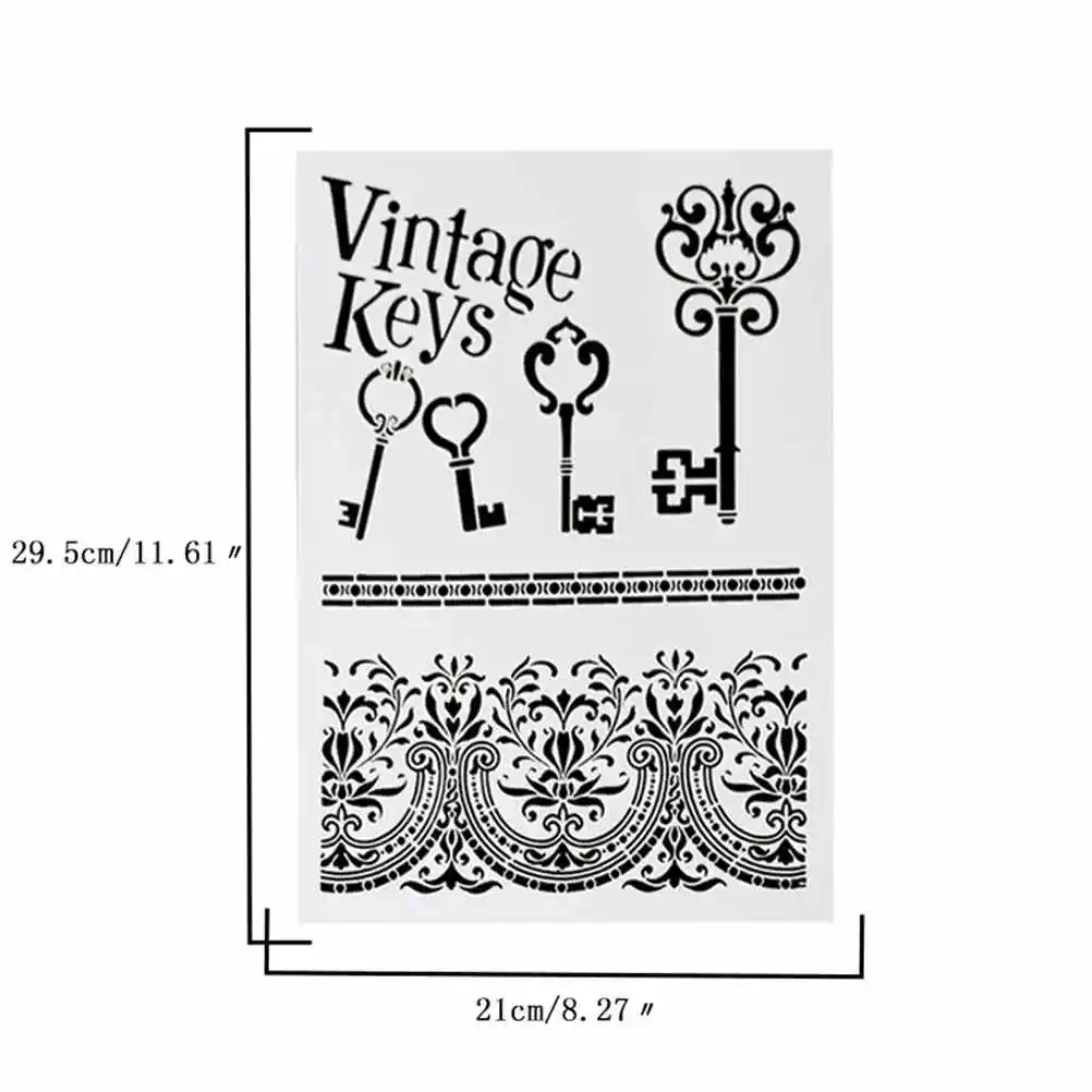 

Vintage Lace Frame Keys Craft Layering Stencils For Walls Painting Scrapbooking Stamping Stamp Album Decorative Embossing